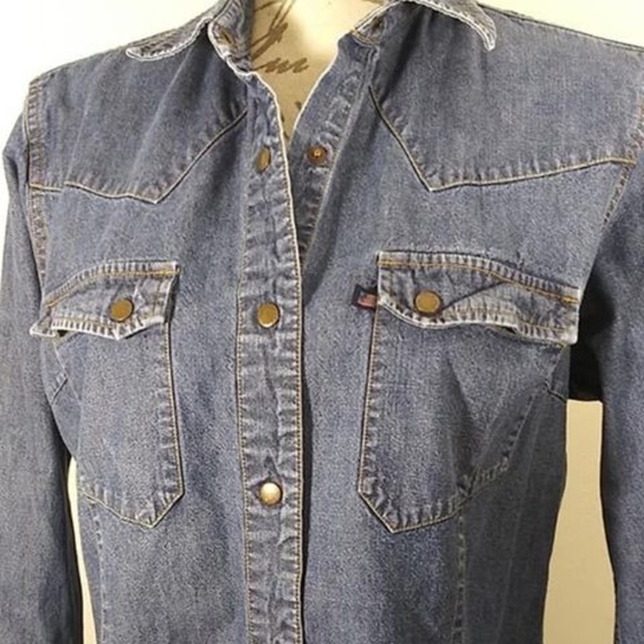 Polo Ralph Lauren Tops - Polo Ralph Lauren Sz L Rockabilly Denim Shirt